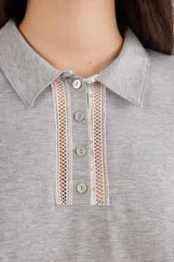 Polo manches longues en coton Superior DUSTY FLOWER