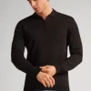 Polo manches longues en maille avec zip