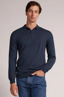 Polo manches longues en maille
