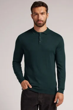 Polo manches longues en maille