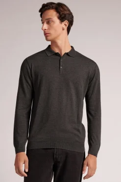 Polo manches longues en maille