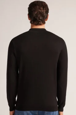 Polo manches longues en maille avec zip