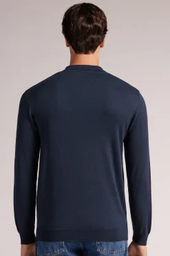 Polo manches longues en maille