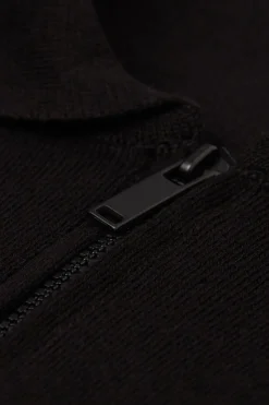 Polo manches longues en maille avec zip