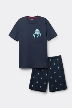 Set de pyjama court en coton imprimÉ poulpe