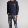 Set de pyjama long en coton et toile à carreaux