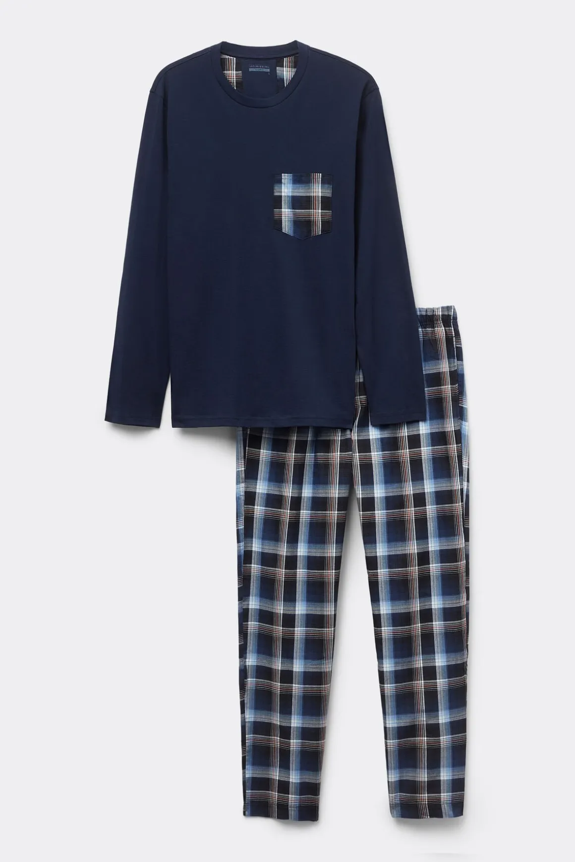 Set de pyjama long en coton et toile à carreaux