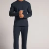 Set de pyjama long en molleton de modal