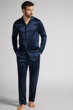Set de pyjama long en soie