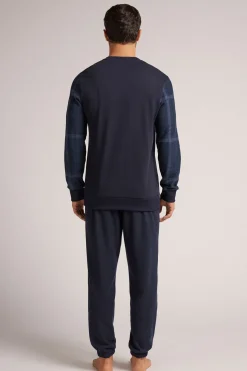 Set de pyjama long en tricot à carreaux