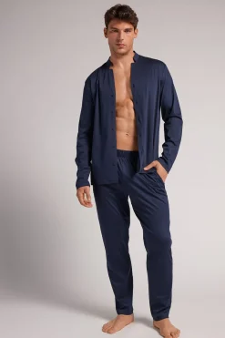 Set de pyjama long ouvert devant en coton