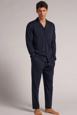 Set de pyjama long ouvert devant en coton Superior