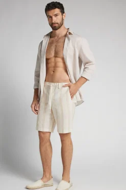 Short en lin et coton