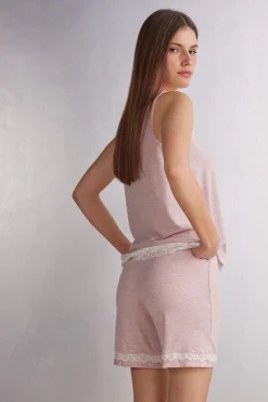 Short en modal et dentelle