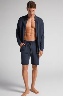 Short en piquÉ de modal et soie