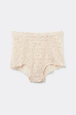 Shorty taille haute en dentelle