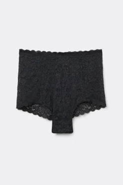 Shorty taille haute en dentelle