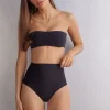 Shorty tanga taille haute en microfibre sans couture