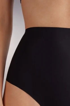 Shorty tanga taille haute en microfibre sans couture