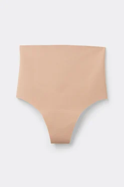 Shorty tanga taille haute en microfibre sans couture