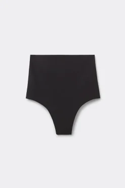 Shorty tanga taille haute en microfibre sans couture