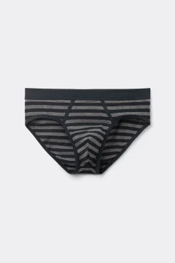 Slip en coton Superior imprimÉ rayÉ bleu et gris