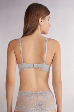 Soutien-gorge balconnet en dentelle florale
