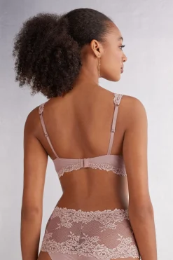 Soutien-gorge balconnet en dentelle florale