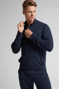 Sweat à Zip en Soie et Modal