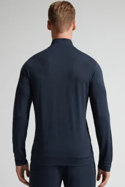 Sweat à Zip en Soie et Modal