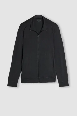 Sweat à Zip en Soie et Modal