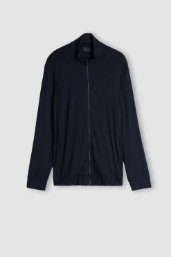 Sweat à Zip en Soie et Modal