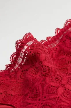 Tanga femme en dentelle et microfibre