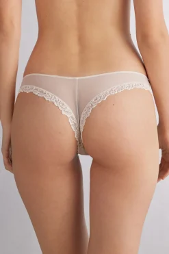 Tanga femme en dentelle florale