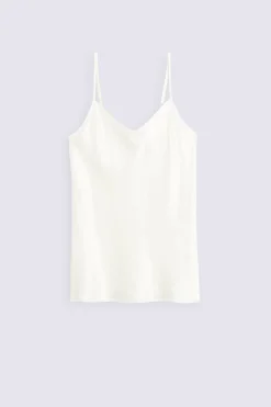 Top en Satin de Soie avec Col en V