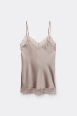 Top en soie et dentelle