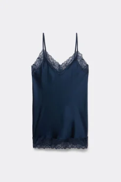 Top en soie et dentelle