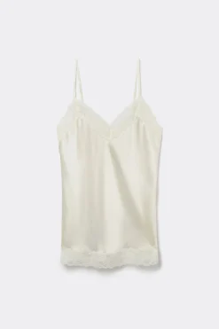 Top en soie et dentelle