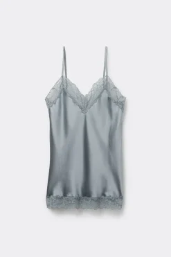 Top en soie et dentelle