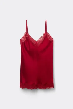 Top en soie et dentelle