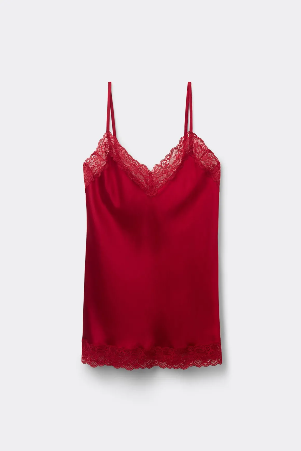 Top en soie et dentelle