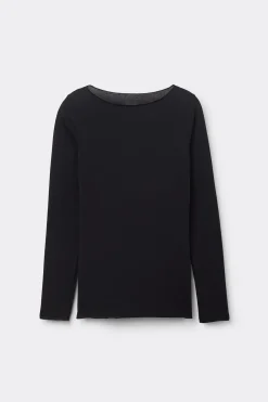 T-shirt à col bateau en coton THE SENSUAL COTTON