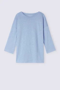 T-shirt à col bateau en lin