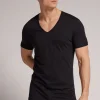 T-shirt à col en V en coton Superior ultra fin