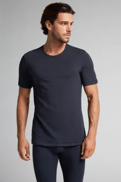 T-Shirt à Manches Courtes en Modal Cachemire