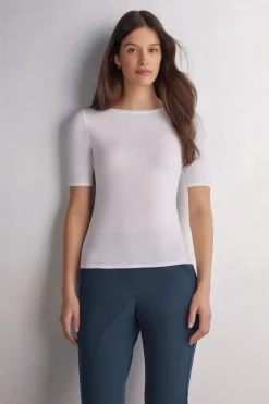 T-shirt col bateau en Fresh Bamboo