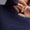 T-shirt col montant en modal lÉger avec cachemire lamÉ