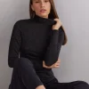T-shirt col montant en modal lÉger avec cachemire lamÉ
