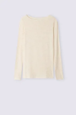 T-shirt col rond en modal lÉger avec cachemire lamÉ
