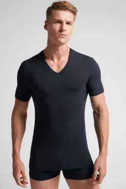 T-shirt homme col en V en coton Superior ÉlasticisÉ